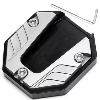 Motorcycle Side Stand Universal Side Stand Parts Alloy Dress Up Parts Improved Foot Brace with Extended Base (White)