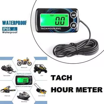Мотоциклетный тахометр SVC LCD цифровой тахометр с возможностью сброса двигателя оповещения о необходимости технического обслуживания счетчик оборотов для бензопил лодок квадроциклов