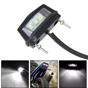 Motorcycle Tail Rear Light LED Number Plate Light Universal 12V Waterproof Mini Motorcycle Motorbike License Light чёрный