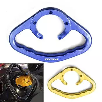 Motorcycle Universal CNC Passenger Handle Grip Hand-Held Gas Fuel Tank Armrest Handgrips For Yamaha YZF-R6 YZF R6 YZFR6 All Year синий