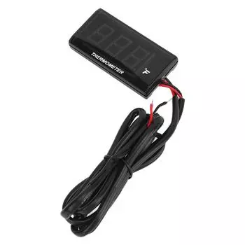 Motorcycle Water Temperature Gauge Ultra Thin LCD Display ABS Housing Water Temp Meter for Modification DC12V