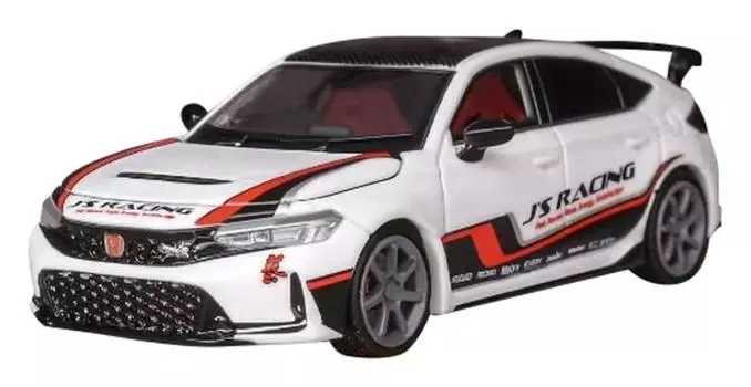 MOTORHELIX 164 Honda Civic Тип R (ФЛ5) J s Racing Pearl WhiteRed Stripes (Серые диски) Готовый продукт