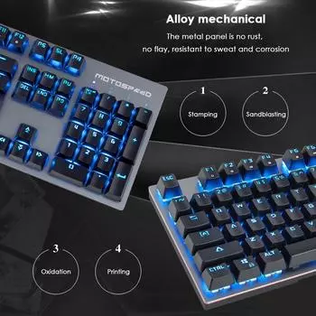 Motospeed GK89, 2,4 ГГц, беспроводная/USB-проводная механическая клавиатура с RGB-подсветкой, 104 беспроводных клавиши чёрный