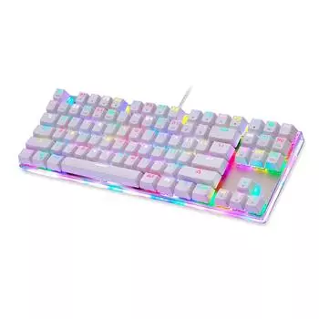 MOTOSPEED K87S Механическая клавиатура Игровая клавиатура Проводная игровая USB-клавиатура со светодиодной подсветкой RGB Blue Switch