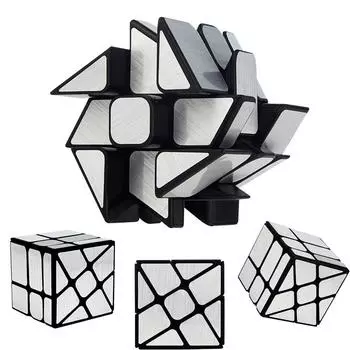 MoYu Зеркальный куб с ветряной мельницей MoYou Mofangjiaoshi Smooth Wind Mill Puzzle MoYo Magic Cuboid Золото Серебро Крест Cubus MuYo Подростковые головоломки белый