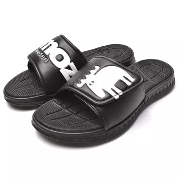 Moz Shower Soft Cushion Fully Opening Asymmetrical Elk 4815 Men s Sandals, Top, Magic, Design, Lightweight, Design, (Black, LL), moz-4815