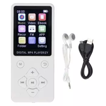 Mp3 Mp4 плеер супер тонкий 1,8 дюймовый цветной экран Bluetooth 5.0 встроенный 64 ГБ HiFi портативный цифровой белый