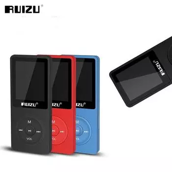 MP3-плеер RUIZU с экраном 1,8 дюйма, встроенной памятью 4 ГБ, Mp3-музыкальный плеер с FM-радио, записывающее устройство для электронных книг, часы, MP3-плеер чёрный