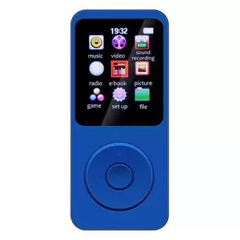 MP3-плеер с экраном 1,8 дюйма, музыкальный плеер Type-C, совместимый с Bluetooth5.0(Темно-синий)