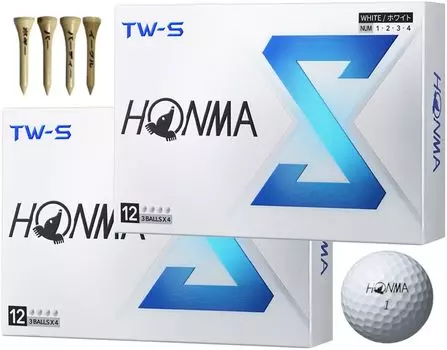 Мяч для гольфа Honma Honma Golf 2024 года Модель BT2402 BT2403 с бонусом TW-X TW-S (S_White_2 дюжина)