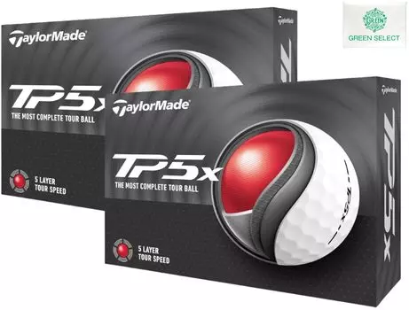 Мяч для гольфа TAYLOR MADE TP5x, белый, 2 дюжины, модель TMJ24, 2024 г., в комплекте оригинальная карманная салфетка (24 шт)