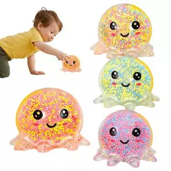 Мяч-осьминог Squeeze GlowingToy снимает давление, мягкая сенсорная игрушка-пузырь, мяч-осьминог, игрушка для снятия стресса для детей, подарок