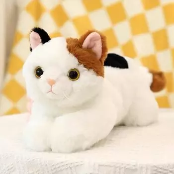 Мягкая игрушка для кошки, сшитая завернутая игрушка для животных, милая белая кошка, черная кошка, постельное белье, подушка, игрушка, коричневый полосатый ситцевый кот, подарок, подушка, мягкая игрушка
