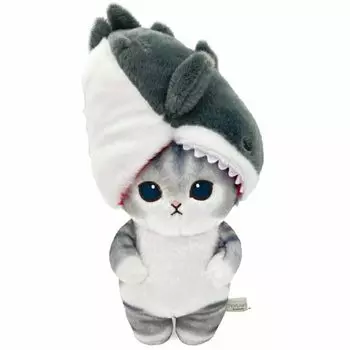 Мягкая игрушка Sun Arrow Mofusand Potetama Biting Shark Nyan Grey 940535 Mofusand Juno X Instagram SNS Cat