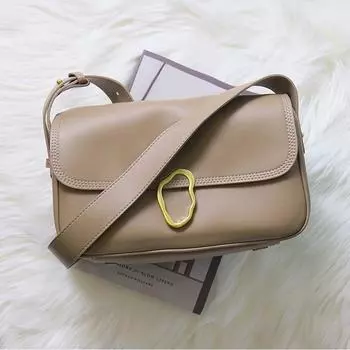 Мягкая кожаная сумка Cloud Hardware Flip Underarm Messenger Bag на одно плечо Oblique Span Bag Retro Commuter Bag коричневый