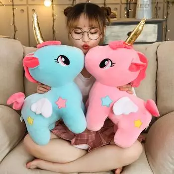 Мягкая плюшевая игрушка с единорогом, 10/20 см, успокаивающая подушка для сна, кукла, плюшевая игрушка с животными, подарки на день рождения для девочек, детей 10cm