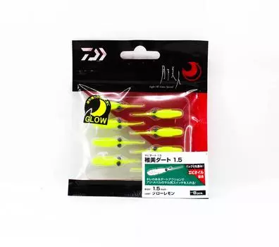 Мягкая приманка Daiwa Chibi Dart 1,5 дюйма, 8 штук в упаковке, светящийся лимонный цвет (5994)