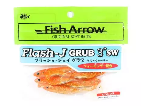 Мягкая приманка Fish Arrow Flash J Grub SW 3 дюйма, 5 шт. в упаковке #121 (1612)
