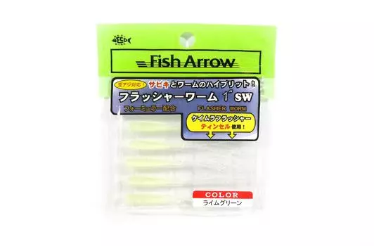 Мягкая приманка Fish Arrow Flasher Worm, 1 дюйм, 6 шт. в упаковке #08 (0448)