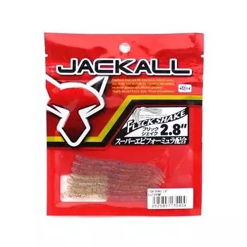 Мягкая приманка Jackall Flick Shake Worm 2,8 дюйма, креветка Суджи (5404)