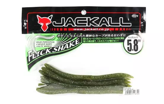 Мягкая приманка Jackall Flick Shake Worm 5,8 дюйма, арбуз (6700)