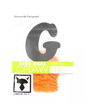 Мягкая приманка Jackall Good Meal Craw, 1,5 дюйма, оранжево-золотые чешуйки (0824)