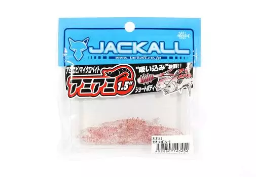 Мягкая приманка Jackall SW Light Game Amamiami 1,5 дюйма, прозрачные красные чешуйки (3454)