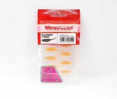 Мягкая приманка Megabass Dr Choro 1,5 дюйма, прозрачный оранжевый, красный, золотой (9549)