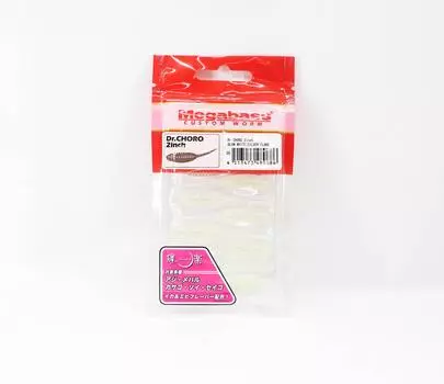 Мягкая приманка Megabass Dr Choro 2 дюйма, светящаяся белая, серебристая чешуйка (9686)