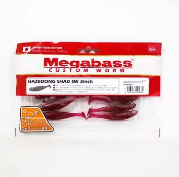 Мягкая приманка Megabass Hazedong Shad SW 3 дюйма, прозрачный красный (1382)