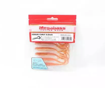 Мягкая приманка Megabass Kemuri Curly 3,5 дюйма Clear Orange Rainbow F (0392)