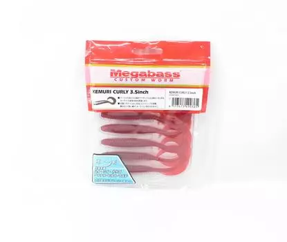 Мягкая приманка Megabass Kemuri Curly 3,5 дюйма, прозрачный красный (0361)