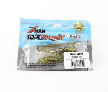 Мягкая приманка Zman Kicker CrabZ 3,5 дюйма, 3 шт. в упаковке, Golden Boy (4502)