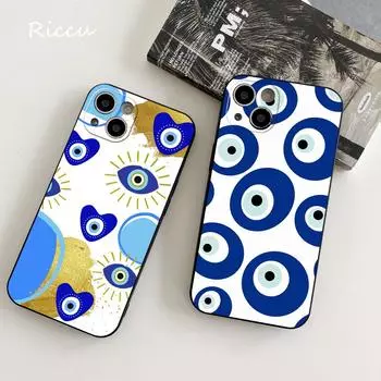 Мягкие чехлы для телефонов iPhone Blue Nazar Boncuu «Сглаз» 14 11 12 Pro 8 7 14 Plus X Pro 14 MAX 13 MINI XR XS 14 pro iphone XR