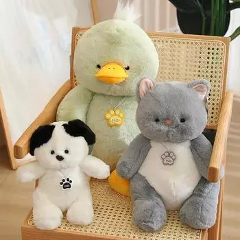 Мягкие милые плюшевые игрушки кролик кошки собака утка медведь животное подушка мягкая детская кукла для сна девочки прекрасный декор подарок 25cm