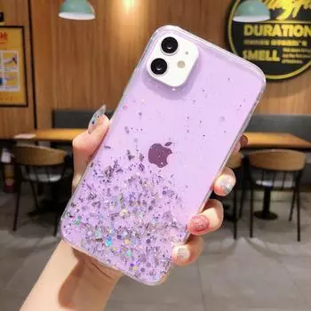 Мягкий чехол для iPhone 6 6S Plus SE 7Plus 8Plus Bling Glitter TPU для iPhone X XS XR 11 Pro Max 12 Pro Max mini 13 Pro Max 14 15 16 MINI Lady Cover Case For iphone 16Pro max чёрный