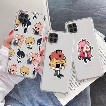 Мягкий чехол для Samsung Galaxy A52 A12 A51 A32 A21s A22 A71 A31 A41 A53 A13 A02s A11 A72 A33 Прозрачный чехол для телефона Chainsaw Man Power Samsung A20e