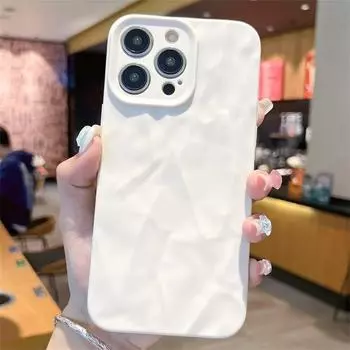 Мягкий чехол для телефона iPhone 15, чехол для iPhone 11, 13, 14, 12 Pro Max XR XS X 7, 8, 15 Plus, матовый силиконовый чехол ярких цветов с узором в виде складок For iPhone 13 Pro