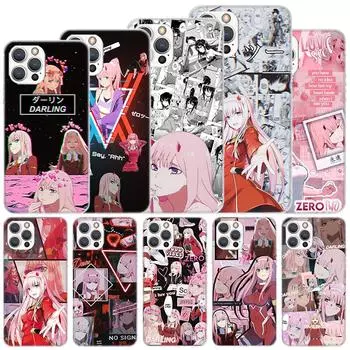 Мягкий чехол Zero Two Darling In The FranXX для iPhone 11 12 13 Mini 14 Pro Max Apple Phone Cover X XS XR SE 7 Plus 8 + 6 6S 5S Fun iPhone 11