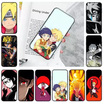Мягкий черный чехол JW57 Boruto для Samsung Note 20 Lite S24 Ultra S23 A03 A05 A06 A11 A71 A15 A16 A13 A24 A25 A33 A52 A53 A50 M55 M35 Plus Samsung Note 8 пламенный