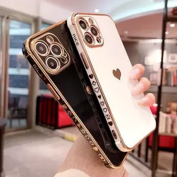 Мягкий гальванический чехол для телефона с сердечком любви для Iphone 11 12 13 14 Pro Max Xs X Xr 7 8 Plus Mini Se 2020, противоударный чехол-бампер For iPhone SE 2020 зелёный