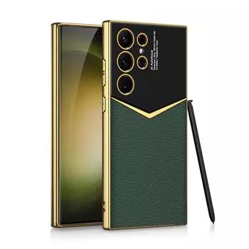 Мягкий кожаный чехол Ebesfous с покрытием для Samsung Galaxy S23 Plus Ultra 5g, деловые чехлы с защитой на 360 градусов, защитный чехол для телефона For Galaxy S23 чёрный