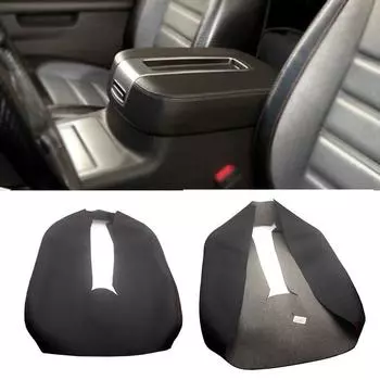 Мягкий кожаный чехол на подлокотник для GMC Sierra SLT SLE 1500 2500 3500 2007-14, автомобильный центральный подлокотник, кожный чехол, наклейка, отделка чёрный