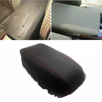 Мягкий кожаный чехол на подлокотник для Honda Accord 6th Gen 1997-2002, автомобильный Стайлинг, центральный контрольный подлокотник, кожный чехол, наклейка, отделка чёрный