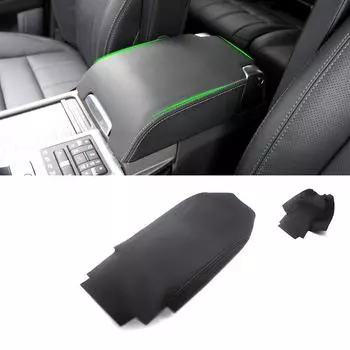 Мягкий кожаный чехол на подлокотник для Land Rover Range Rover Sport 2006-2013, автомобильный центральный подлокотник, кожный чехол, наклейка, отделка чёрный