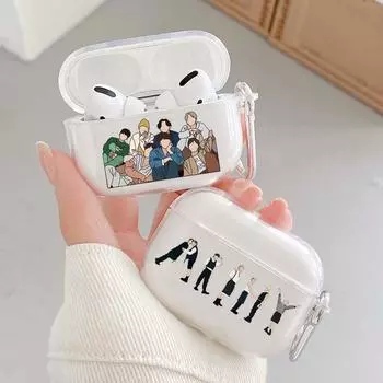 Мягкий прозрачный чехол из ТПУ для Apple Airpods Pro 2 1 3, абстрактные корейские модные чехлы для наушников Kpop Band, беспроводные Bluetooth-наушники