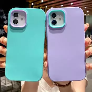 Мягкий силиконовый чехол 3 в 1 для телефона Iphone 14 13 12 11 Pro Max Xr Xs Max X 13pro Max, противоударный жидкий противоударный чехол яркого цвета, задняя крышка for iPhone XR