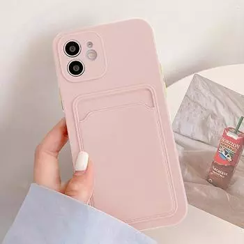 Мягкий силиконовый чехол для телефона iPhone 14 Pro Max, чехол для iPhone 11 15 13 12 Pro Max XR XS 14 15 Plus 7 8 SE, чехол-кошелек с держателем для карт For iPhone SE 2022