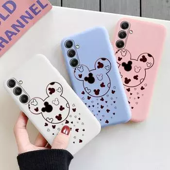 Мягкий силиконовый чехол с рисунком из мультфильма для Samsung A55 M35 S24 Xiaomi Redmi Note 13 Pro iPhone Huawei Honor Realme Camera Защитный противоударный чехол Samsung Galaxy S9 Plus синий