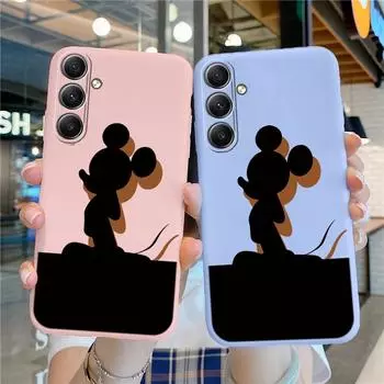 Мягкий силиконовый чехол с рисунком из мультфильма для Samsung A55 M35 S24 Xiaomi Redmi Note 13 Pro iPhone Huawei Honor Realme Camera Защитный противоударный чехол Samsung Galaxy S9 Plus синий